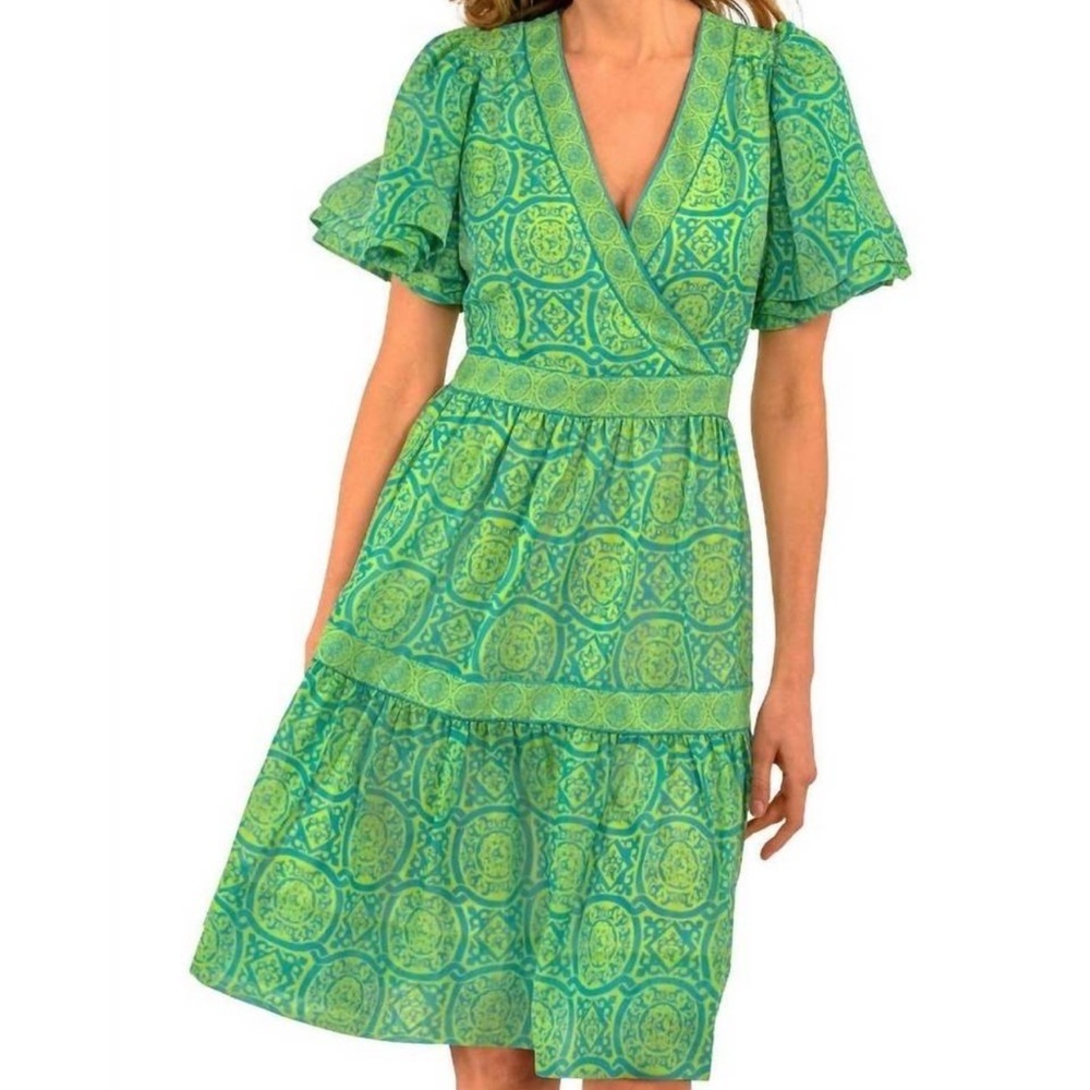GRETCHEN SCOTT le marias dress - sultans in turq/lime Small